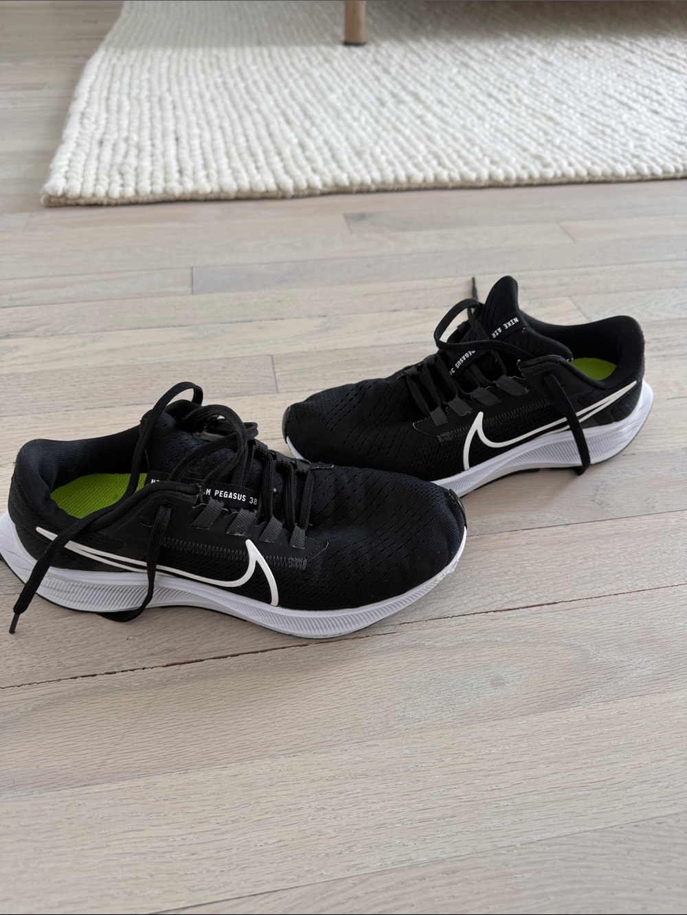Nike Air Zoom Pegasus 38 Black & White Women's Running Sneakers